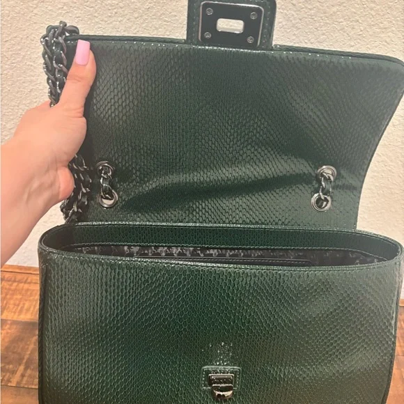 Karl Lagerfeld Dark Green Quilted Shoulder Bag - Picture 7 of 12